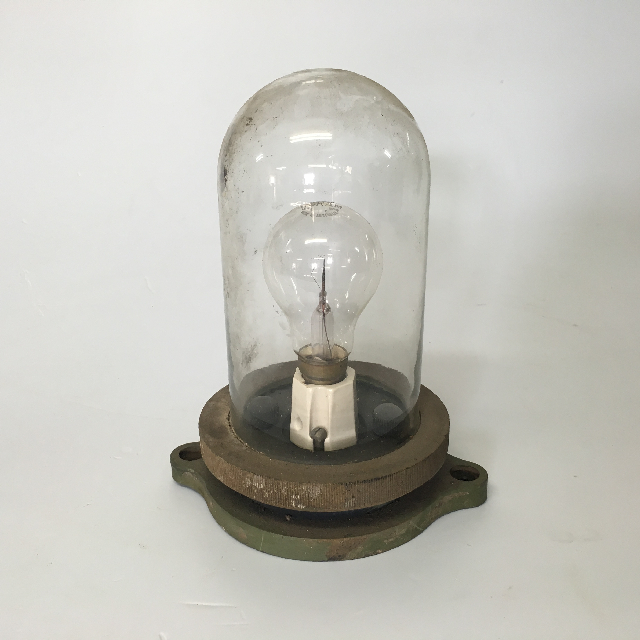 LIGHT, Industrial Wall Mount w Glass Dome Cover